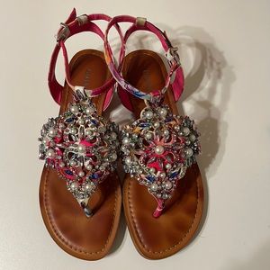 Gianni Bini Multicolored Rhinestone Sandals (Size 7)